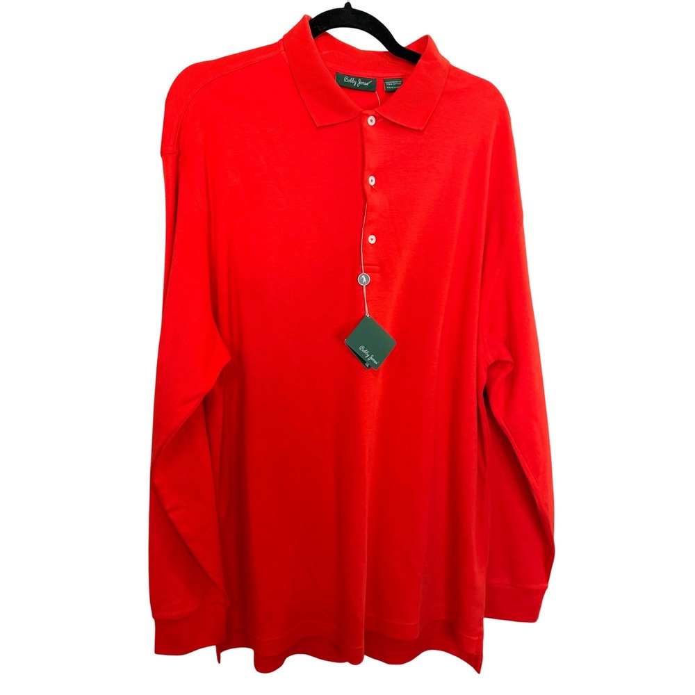 NWT Bobby Jones Peruvian Pima Cotton Polo Shirt ‎ L Red Performance Golf *logo*